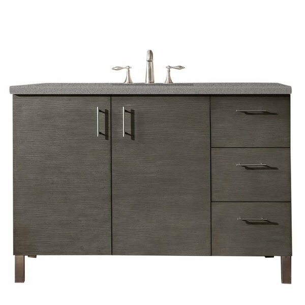 James Martin Vanities Metropolitan 48in Single Vanity, Silver Oak w/ 3 CM Grey Expo Quartz Top 850-V48-SOK-3GEX